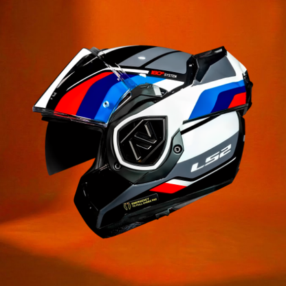 Casque Modulable LS2 FF906 Advant Blanc Bleu Rouge – Design Sportif & Protection | Moto Fusion Maroc