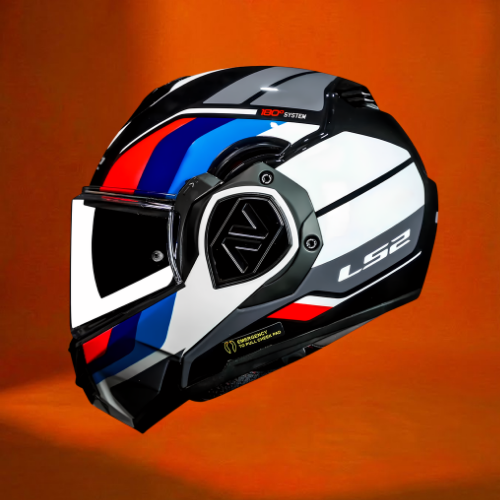 Casque Modulable LS2 FF906 Advant Blanc Bleu Rouge – Design Sportif & Protection | Moto Fusion Maroc